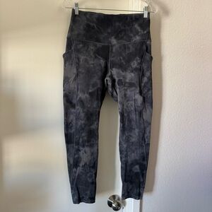 Lululemon Diamond Dye Pitch Grey Graphite Pocket Align Leggings, Size 10
